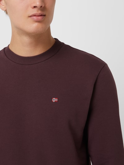 Napapijri Sweatshirt mit Logo-Stickerei Modell 'Balis' Bordeaux 3