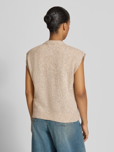FREE/QUENT Strickweste aus Wolle mit Knopfleiste Sand 5