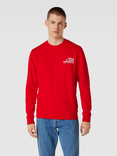 Tommy Jeans Sweatshirt mit Rundhalsausschnitt Modell 'ENTRY GRAPHIC' Rot 4