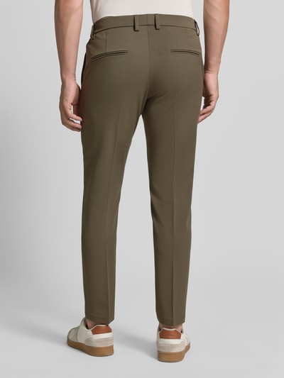 DRYKORN slim fit broek met persplooien model 'AJEND SMU' Kaki - 5