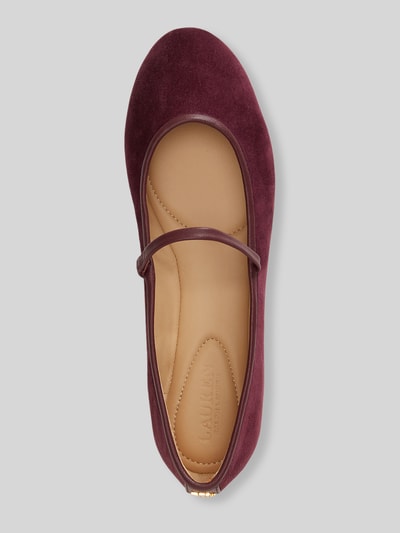 Lauren Ralph Lauren ballerina van echt rundleer model 'MARY JANE' Bordeaux - 3