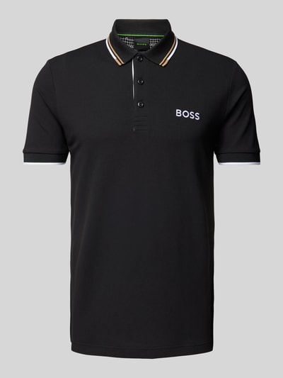 BOSS Green Regular Fit Poloshirt mit Label-Stitching Modell 'Paddy' Black 2