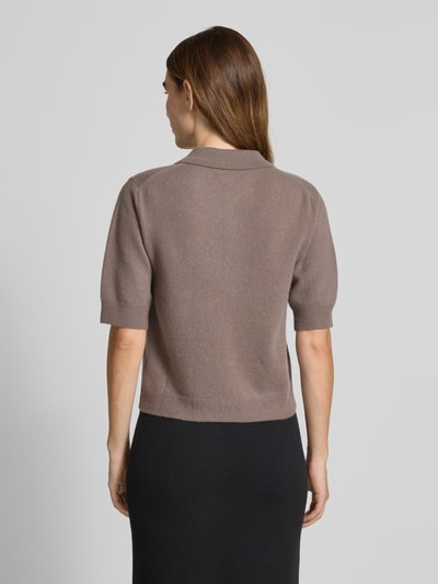 Hemisphere T-shirt o kroju regular fit z imitacji dzianiny z mieszanki kaszmiru Szarobrązowy 5