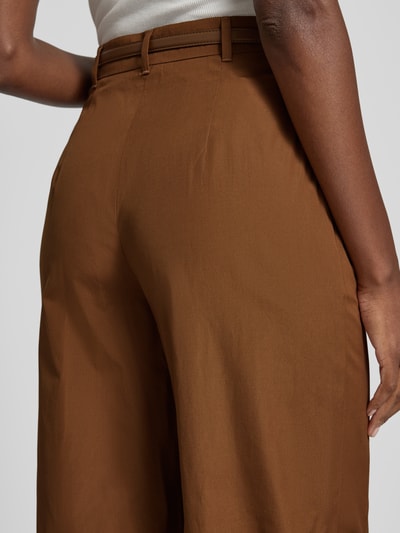 Max Mara Studio Wide Leg Hose aus reiner Baumwolle Modell 'FAREA' Mittelbraun 3