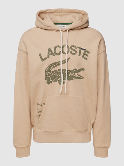 Lacoste Bluza z kapturem i nadrukiem z logo model ‘CROCO’ Beżowy 2