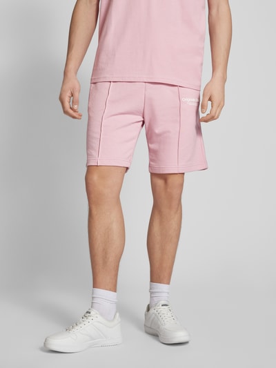 Jack & Jones Sweatshorts met tunnelkoord, model 'ESTERBRO' Felroze - 4