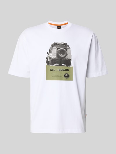 BOSS Orange Regular fit T-shirt van puur katoen, model 'WAGON' Wit - 2