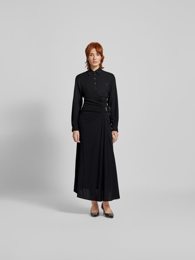 Rabanne Maxikleid mit Umlegekragen Black 4