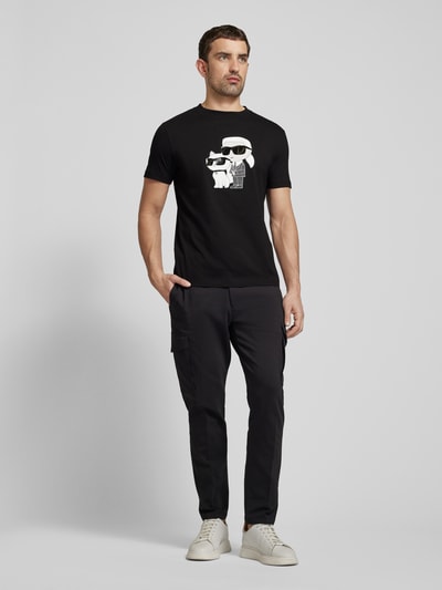 Karl Lagerfeld T-shirt z nadrukiem z motywem i logo Czarny 1