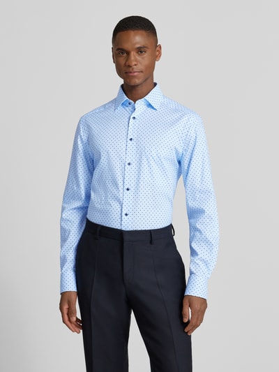 OLYMP Regular Fit Businesshemd aus reiner Baumwolle mit Kentkragen Bleu 4