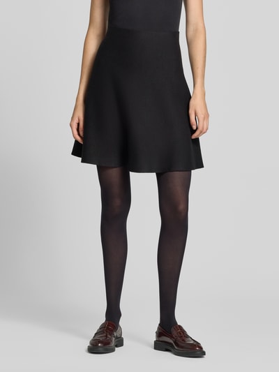 Jake*s Collection Ausgestellter Mini-Rock aus Viskose-Mix Black 4