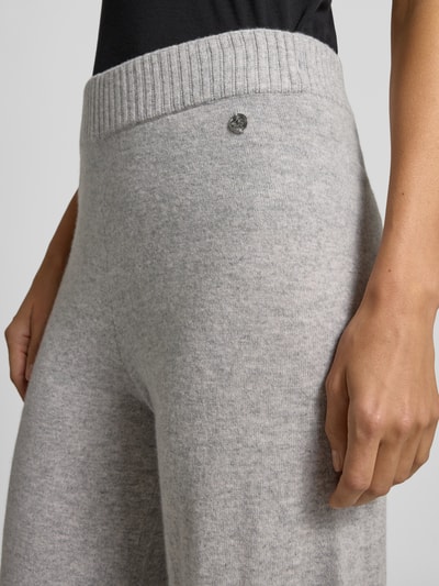 s.Oliver BLACK LABEL Wide leg gebreide broek van een mix van wol en kasjmier Lichtgrijs - 3