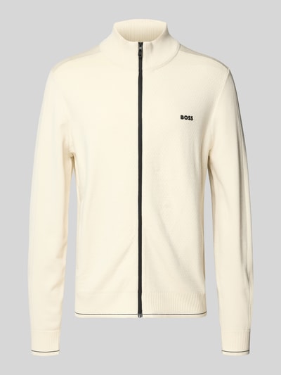 BOSS Green Regular Fit Sweatjacke aus Viskose-Mix Modell 'KN_LEAGUE FZ' Beige 2