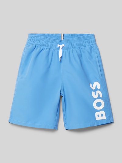 Boss Badehose mit Label-Print Blau 1