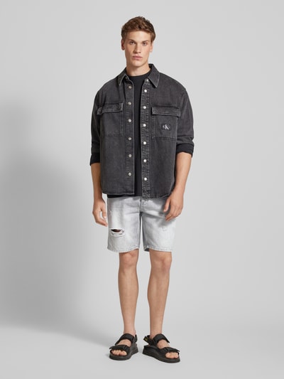 Only & Sons Regular Fit Jeansshorts im Destroyed-Look Modell 'EDGE' Hellgrau 1