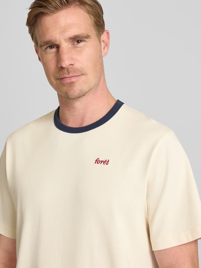 Forét T-Shirt aus Escorial Wolle mit Logo-Stitching Modell 'RAY' Offwhite 3