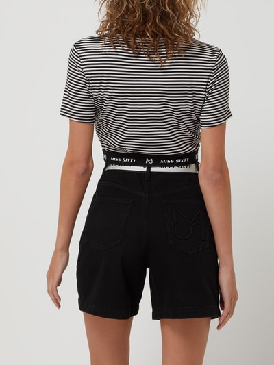 MISS SIXTY Cropped T-Shirt mit Streifenmuster  Weiss 5