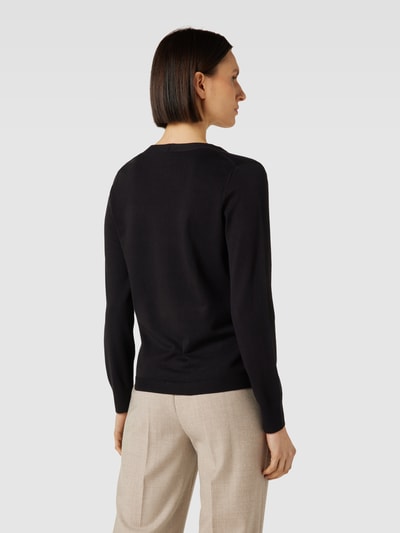 s.Oliver BLACK LABEL Gebreide pullover van viscosemix met V-hals Zwart - 5