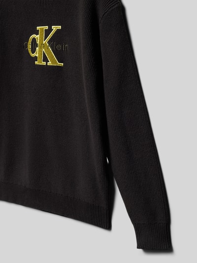 Calvin Klein Jeans Gebreide pullover met ribboorden Zwart - 2