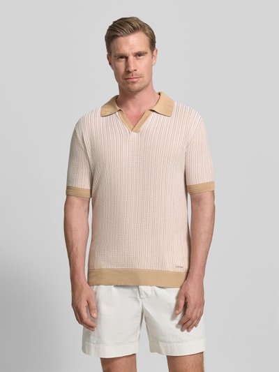 HUGO Regular Fit Poloshirt aus Baumwoll-Leinen-Mix Modell 'SEEROY' Sand 4
