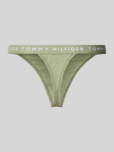 TOMMY HILFIGER Stringi z mieszanki bawełny model ‘TH HERITAGE’ Oliwkowy 3