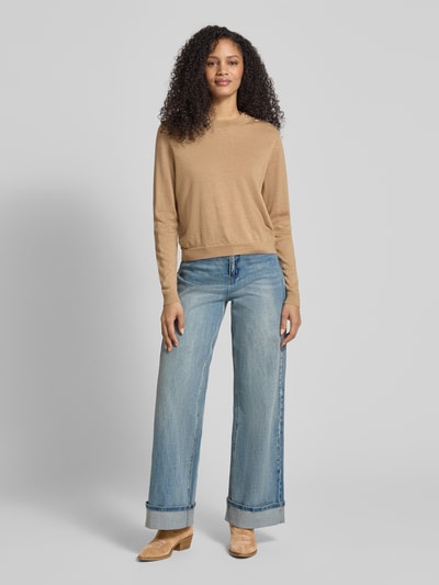 ba&sh Gebreide pullover van Wol met Knoopsluiting Beige gemêleerd - 1