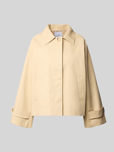 Produktfoto, Jacke mit Ärmelriegeln Modell 'CUBA' von Mango aus reiner Baumwolle in Beige, relaxed Fit, glatte Textur, Umlegekragen, Eingrifftaschen
