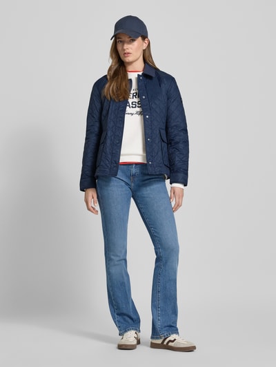 Tommy Hilfiger Kurtka pikowana o kroju shaped z kieszeniami z patkami Granatowy 1