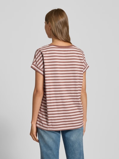 Armedangels Loose fit T-shirt van puur katoen, model 'IDAARA STRIPES' Rosé - 5