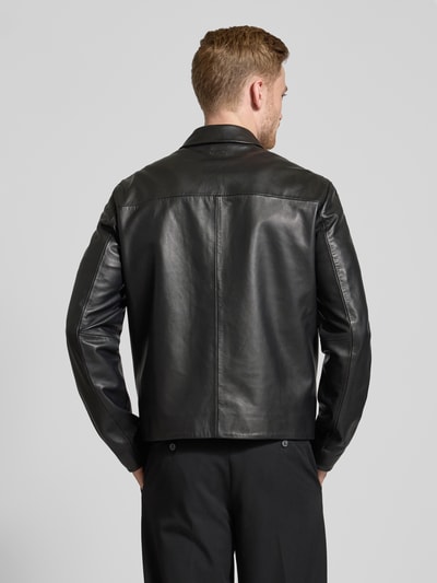 CK Calvin Klein Lederjacke mit Zweiwege-Reißverschluss Black 5