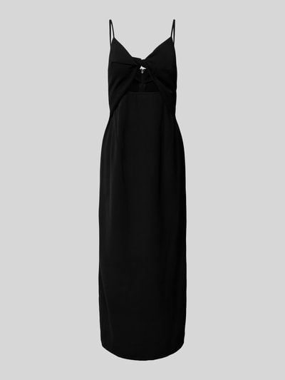 Only Knielange jurk met cut-out, model 'IRIS THALIA LIFE' Zwart - 2
