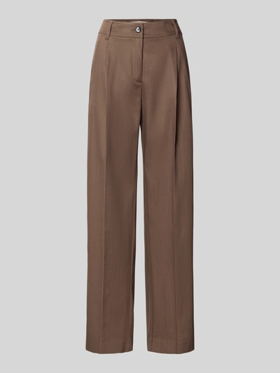 Produktfoto, braune Weite Hose aus Lyocell-Baumwoll-Mix von Marc O'Polo, glatte Oberfläche, klare Linien, Damen Weite Hose