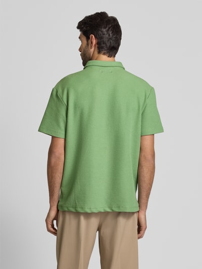 MCNEAL Regular fit poloshirt met ritssluiting Grasgroen - 5