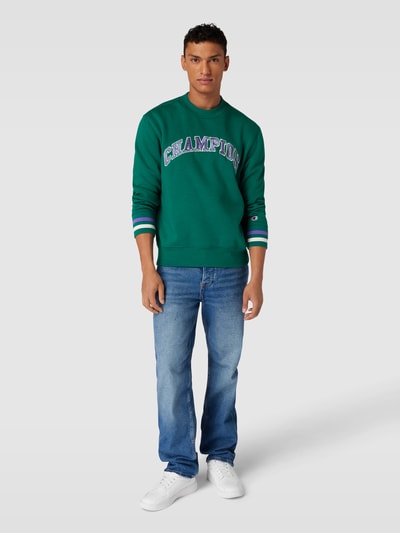 CHAMPION Sweatshirt mit Kontraststreifen Gruen 1