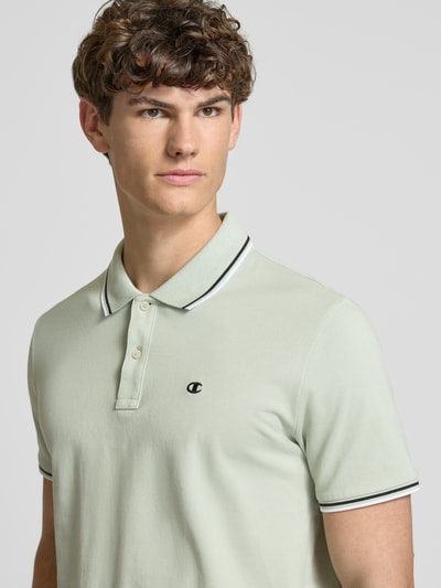 CHAMPION Regular Fit Poloshirt mit Logo-Stitching Mint 3