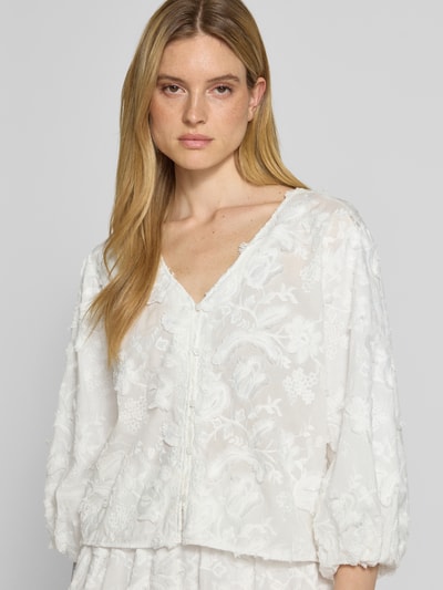 Christian Berg Woman Regular fit blouse met 3/4-mouwen Offwhite - 3