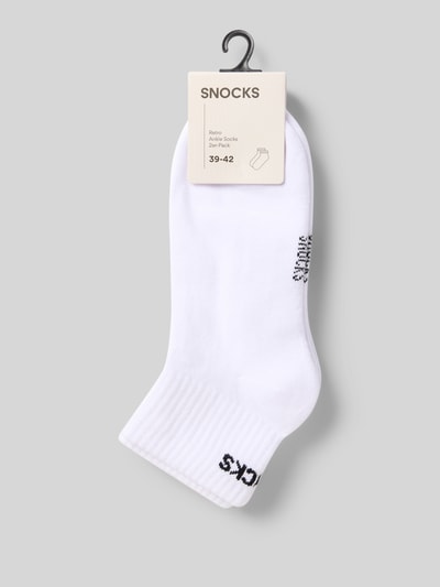 Snocks Skarpety z nadrukiem z logo w zestawie 2 szt. Biały 3