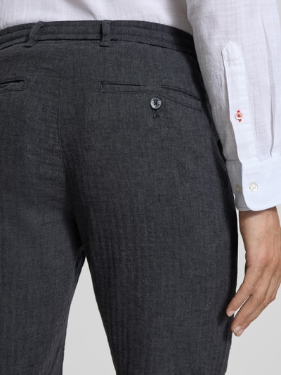 Lindbergh Regular Fit Bermudas aus Baumwoll-Leinen-Mix Black 3