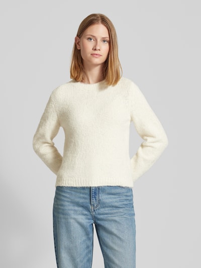 Vero Moda Regular Fit Strickpullover mit Wollanteil Modell 'NOVAH' Beige 4