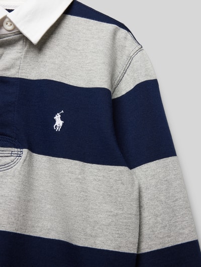 Polo Ralph Lauren Teens Shirt met lange mouwen, polokraag en blinde knoopsluiting Middengrijs gemêleerd - 2