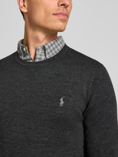 Polo Ralph Lauren Sweter z dzianiny z wełny merino Antracytowy 3