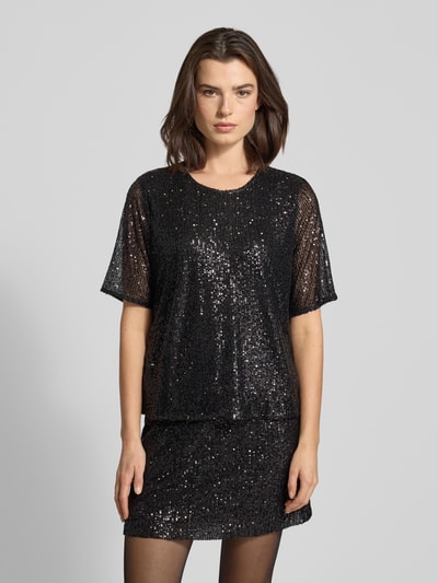 mbyM Blusenshirt mit Paillettenbesatz Modell 'Emrilla' Black 4
