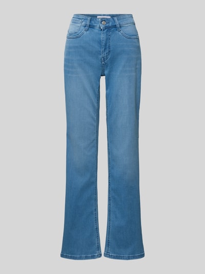 Produktfoto, niebieska Jeans mit 5-Pocket-Design Modell 'Laura' von MAC, bawełniany miks, krój prosty, szerokość w rozmiarze 36/32: 38 cm, długość nogawki wewnętrznej: 80 cm