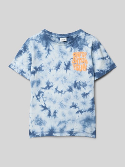 s.Oliver RED LABEL Regular Fit T-Shirt aus reiner Baumwolle Blau 1