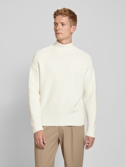 Emporio Armani Strickpullover aus Schurwolle mit Stehkragen Offwhite 4