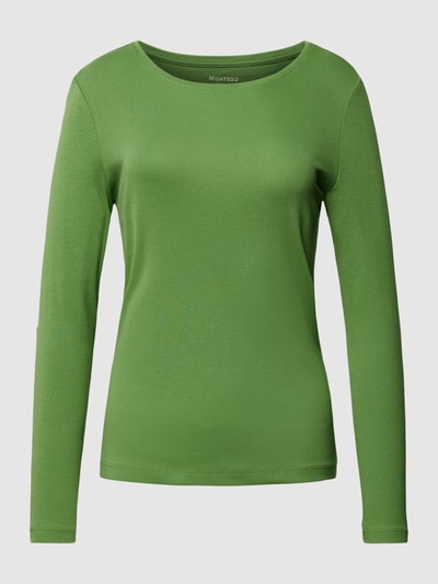 Montego Longsleeve im unifarbenen Design Oliv 2