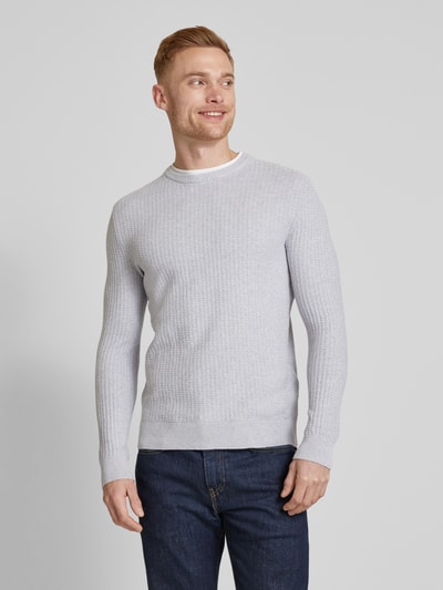 Tom Tailor Denim Strickpullover im 2-in-1-Look Hellgrau Melange 4