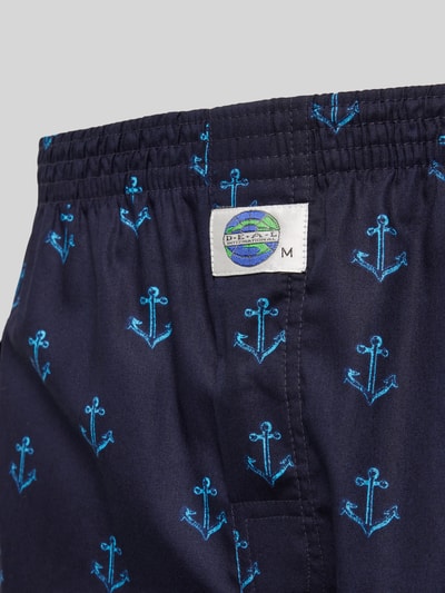 Deal Boxershort met all-over motief, model 'Anker' Marineblauw - 2