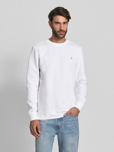 Christian Berg Men Shirt met lange mouwen, structuurmotief en ronde hals Wit - 4