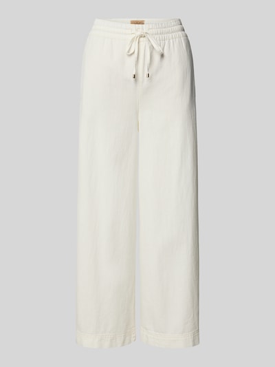 Cambio Wide Leg Stoffhose mit verkürztem Schnitt Modell 'ALM' Ecru 2